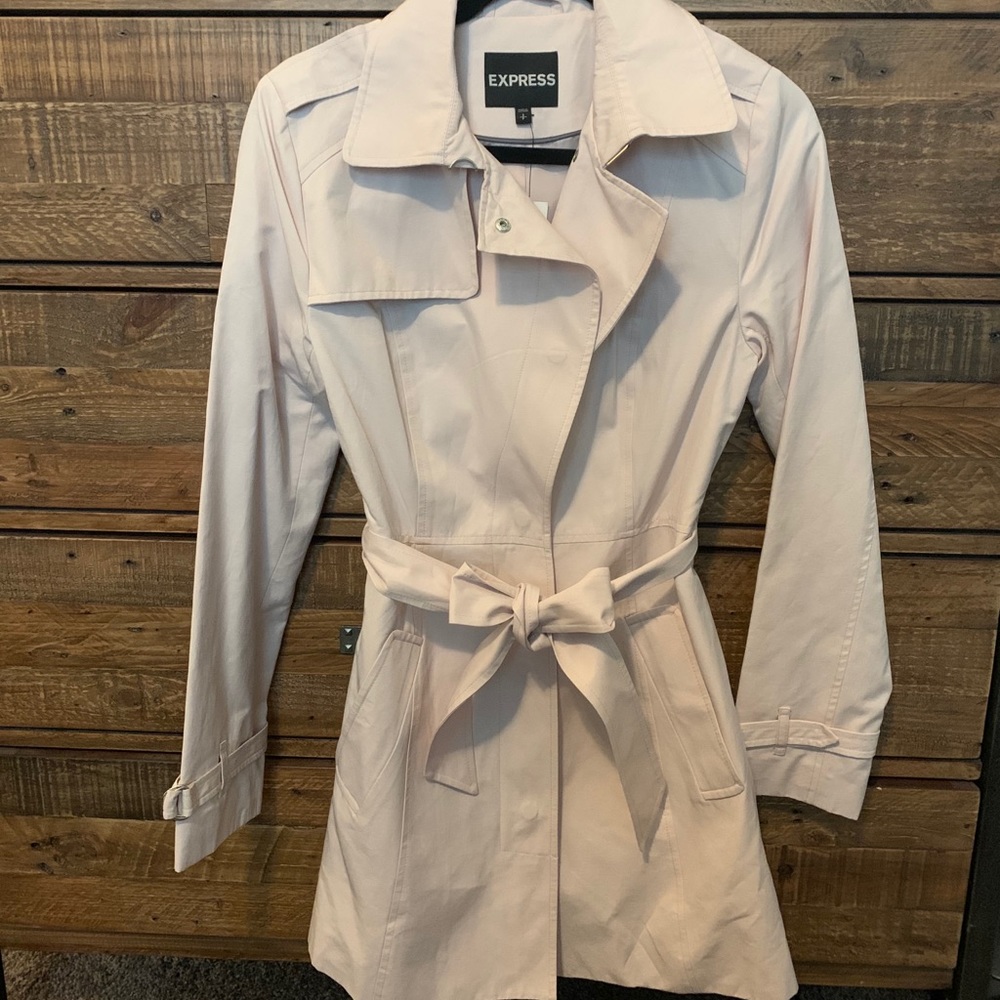 Blush Pink Express Trench/Peacoat
